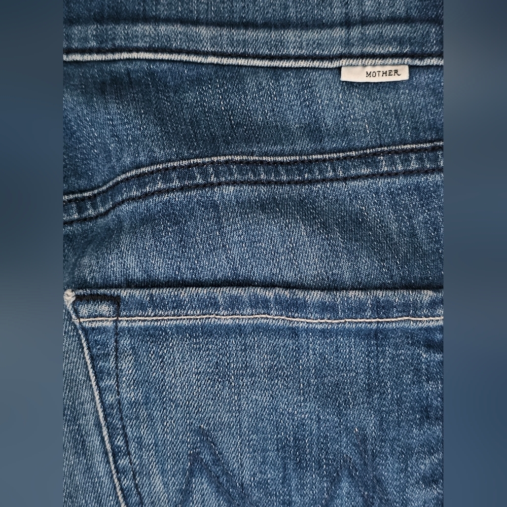 MOTHER The Mid Rise Dazzler Crop Fray ' Squeeze It ' Women's Jeans Size 26 - Picture 8 of 12